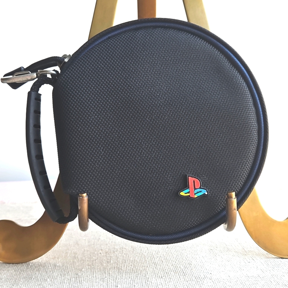 PS1 Sony Playstation Black Official Disc Holder  Case Wallet 12 Disc Sleeves